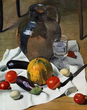 Still Life with Large Earthenware Jug by Felix Vallotton Oil Painting