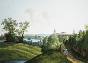 Landscape with a Farm in the Park in Tsarskoye Selo by Feodosy Fyodorovich Shchedrin Oil Painting