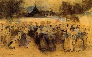 Breton Festival by Ferdinand Du Puigaudeau Oil Painting