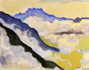 Dents du Midi in Clouds Oil painting by Ferdinand Hodler