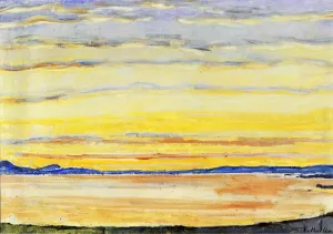 Sunset on Lake Geneva by Ferdinand Hodler Oil Painting