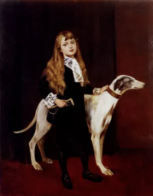 Young Girl with a Greyhound by Ferry Beraton Oil Painting