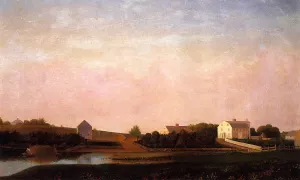 Babson and Ellery Houses, Gloucester by Fitz Hugh Lane Oil Painting