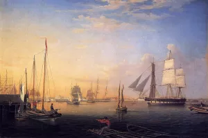 Baltimore Harbor by Fitz Hugh Lane Oil Painting