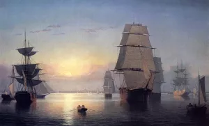 Boston Harbor at Sunset II by Fitz Hugh Lane Oil Painting