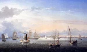 Boston Harbor by Fitz Hugh Lane Oil Painting