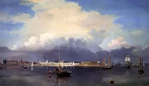 Gloucester Harbor by Fitz Hugh Lane Oil Painting