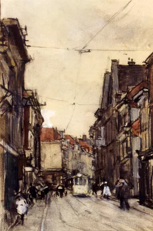 A Busy Street, The Hague Oil painting by Floris Arntzenius
