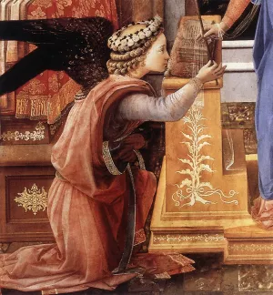 Annunciation with Two Kneeling Donors Detail by Fra Filippo Lippi Oil Painting