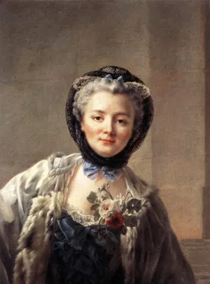 Madame Drouais, Wife of the Artist by Francois-Hubert Drouais Oil Painting
