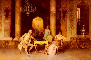The Chess Game Oil painting by Francesco Beda