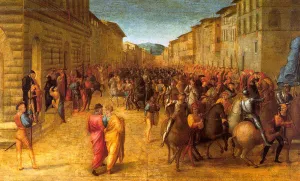 Entry of Charles VIII into Florence by Francesco Granacci Oil Painting