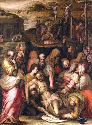 Lamentation over the Dead Christ by Francesco Poppi Oil Painting