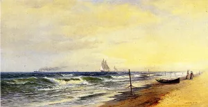 The Beach at Seabright by Francis A. Silva Oil Painting