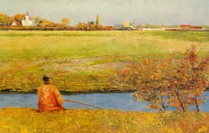 Fishing on a Summer Day by Francis Nys Oil Painting