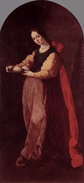 St Agatha by Francisco De Zurbaran Oil Painting