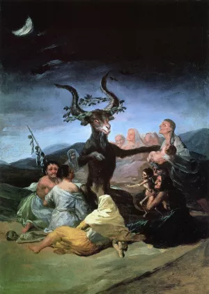 The Witches' Sabbath Oil painting by Francisco Goya