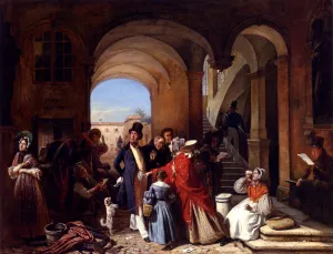 The General Delivery by Francois-Auguste Biard Oil Painting