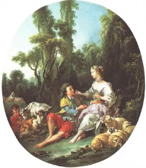 Are They Thinking About the Grape by Francois Boucher Oil Painting