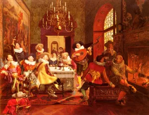A Merry Melody by Francois Brunery Oil Painting