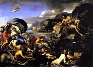 Acis, Galatea, and Polyphemus by Francois Perrier Oil Painting