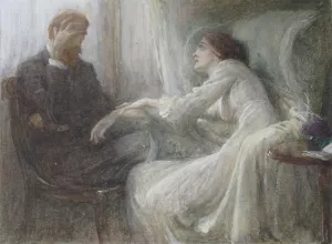 Study for The Confession by Frank Dicksee Oil Painting