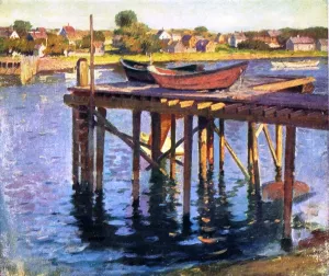 Pier at Gloucester by Frank Duveneck Oil Painting