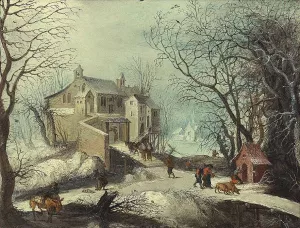 Winter Landscape by Frans De Momper Oil Painting