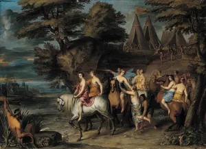 Cloelia and Her Companions Escaping from the Etruscans by Frans Wouters Oil Painting