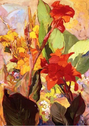 Canna Lilies Oil painting by Franz Bischoff