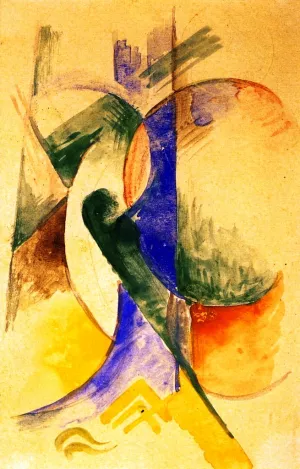 Abstract Composition by Franz Marc Oil Painting