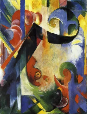 Broken Forms Oil painting by Franz Marc