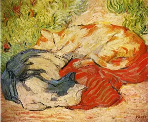 Cats Oil painting by Franz Marc