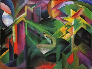 Deer in a Monastery Garden by Franz Marc Oil Painting