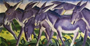Donkey Frieze Oil painting by Franz Marc