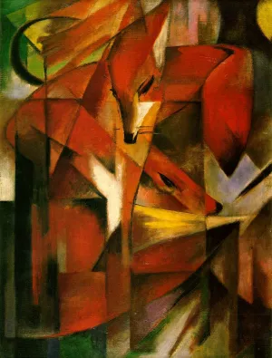 Foxes Oil painting by Franz Marc