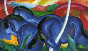 The Large Blue Horses Oil painting by Franz Marc