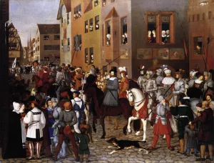 The Entry of Emperor Rudolf of Habsburg into Basel by Franz Pforr Oil Painting