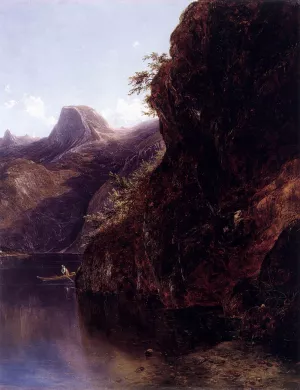Dachstein with Lake Hallstatt by Franz Steinfeld Oil Painting