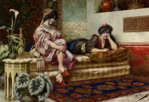 Idle Hours in the Harem by Franz Von Defregger Oil Painting