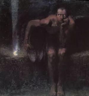 Lucifer Oil painting by Franz Von Stuck