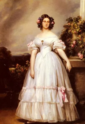 A Full-Length Portrait Of H.R.H Princess Marie-Clementine Of Orleans by Franz Xavier Winterhalter Oil Painting
