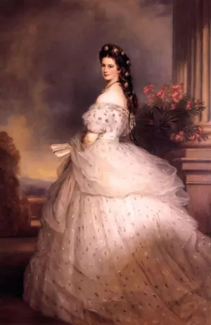 Portrait of Elizabeth of Bavaria, Empress of Austria by Franz Xavier Winterhalter Oil Painting