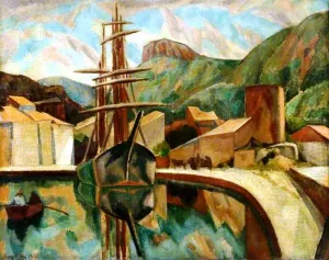 A Provencal Harbour by Roger Fry Oil Painting