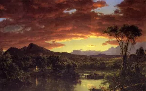 A Country Home Oil painting by Frederic Edwin Church