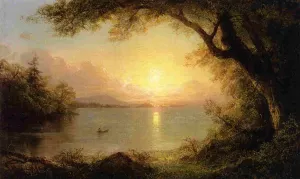 Lake Scene also known as Landscape in the Adirondacks by Frederic Edwin Church Oil Painting