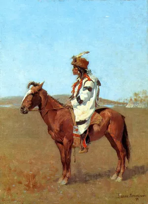 A Blackfoot Chief Oil painting by Frederic Remington