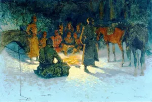 A Halt in the Wilderness by Frederic Remington Oil Painting