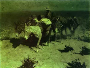 A Pack Train Oil painting by Frederic Remington