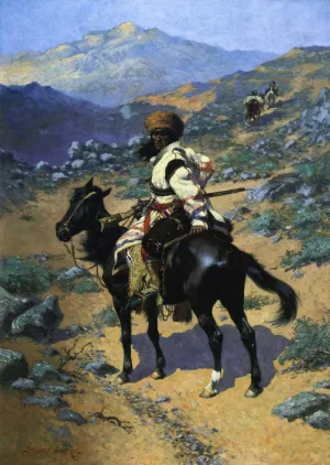 An Indian Trapper by Frederic Remington Oil Painting